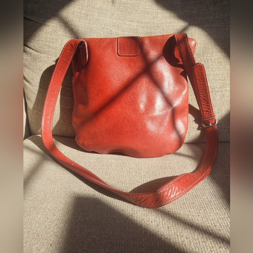 Christopher Kon Red Leather Shoulder Crossbody Bag - Picture 2 of 5